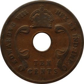 10 centow 1936 brytyjska afryka wschodnia b